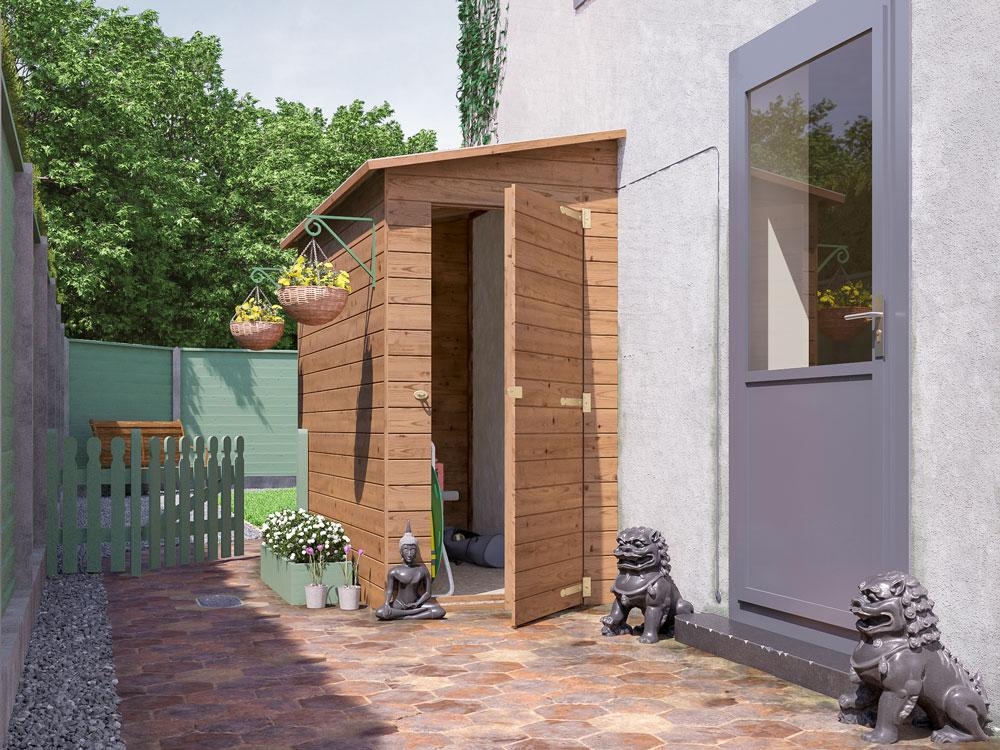 Anya 3-Sided Pent Shed - Left W1.17m x D2.40m